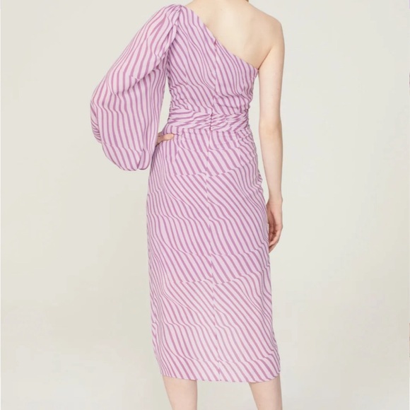 Designer Toccin Asymmetric wrap Lavender Dress size 10 - Picture 4 of 5